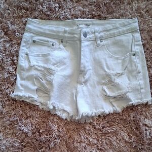 Almost Famous White Distressed Denim Cutoff Shorts